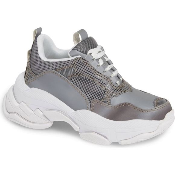 Jeffrey Campbell Grey Reflective Fabric Lace Up Womens Fashion Lo-Fi Sneaker 8.5 - Picture 4 of 16